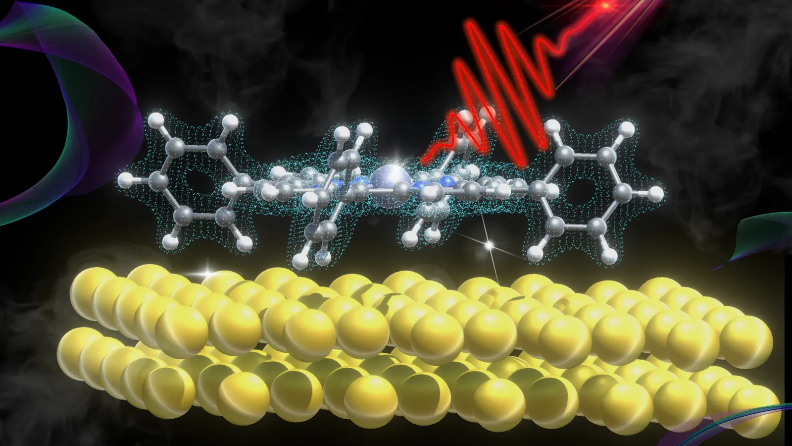 Light-driven molecular dynamics at a gold surface