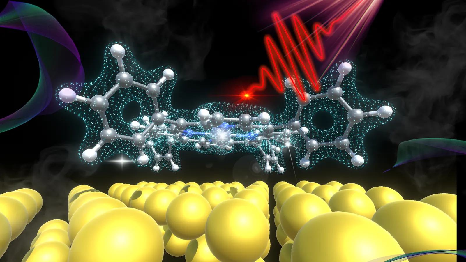 Molecule-surface interaction under a light pulse